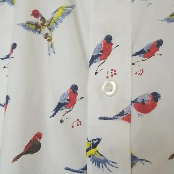 Charleston Threads Mens Longsleeve Button Down Shirt Red Yellow Blue Bir… - Picture 3 of 10